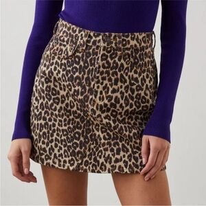 Rails Cheetah Print Denim Mini Skirt - Laurel Skirt - Napa